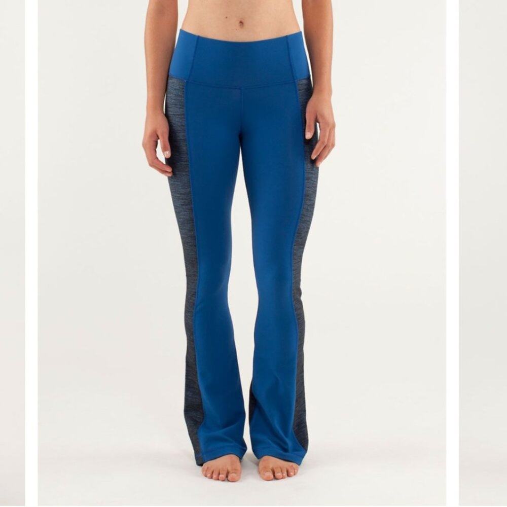 Lululemon Barre Pulse Pant Limitless Blue Reversible Slub Denim Size 12 Like New